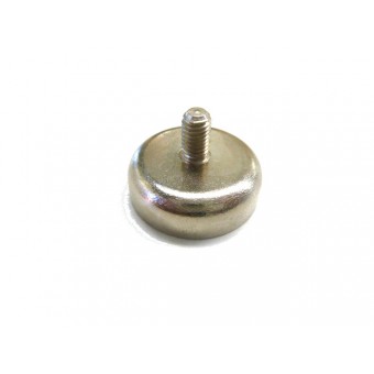 Neodymium Shallow Pot 25mm x 8mm Threaded Post 